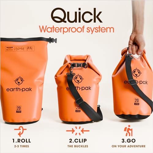 Waterproof Dry Bag with Phone Case - Roll Top Backpack for Kayaking