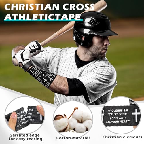 Athletic Sports Tape - Cotton Wrist & Ankle Wrap - Proverbs 3:5 Black