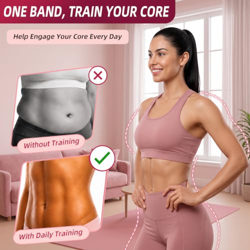 Pedal Resistance Band for Core Workout - Break-Resistant Fabric, Pink