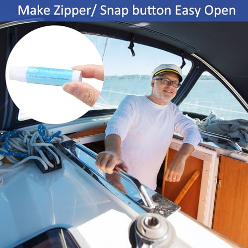 Marine Zipper Lubricant Stick - Snap & Zip Wax for Boats, Tents, Backpacks - 3 Pack