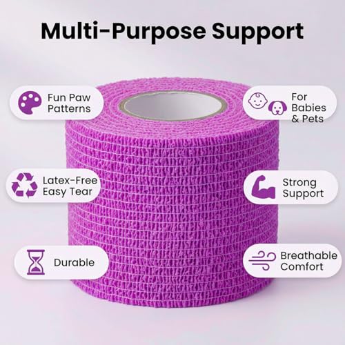 Self-Adherent Cohesive Bandages - 2" x 5 Yards, 8 Pack, Mix Colors