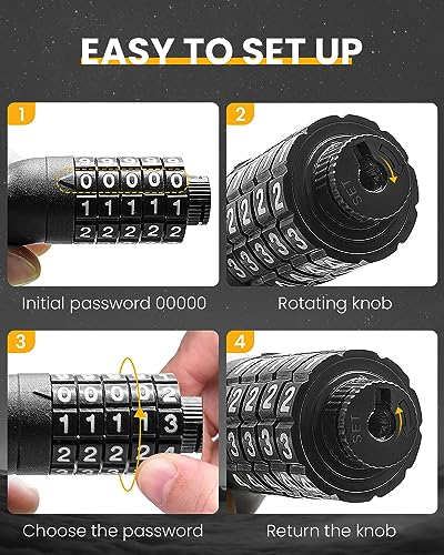 Heavy-Duty Bike & Scooter Cable Lock - 5-Digit Combination