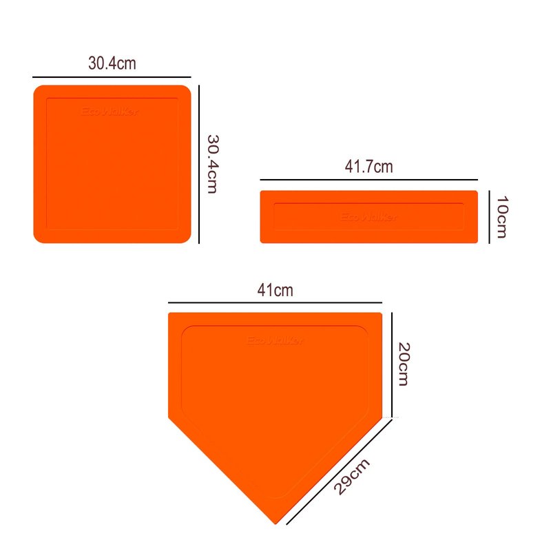 Eco Walker Thrown Down Baseball Bases Perfect for Baseball, Teeball, Softball, Kickball, Kids, Backyard, Practice and School (Orange)