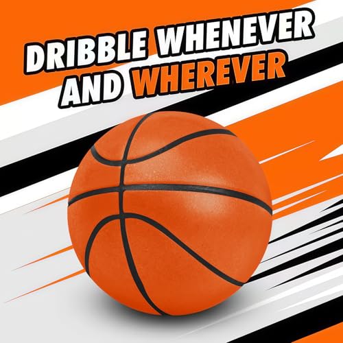 Rzkipdy Size 5 Silent Basketball (27.5 inch) - Dark Orange Soft Foam Indoor Training Ball