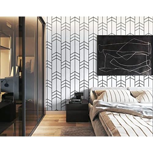 Black and White Wallpaper Peel and Stick Wallpaper Modern Geometric Removable Wall Paper Stripe Contact Paper for Cabinets Shelf Liner Bathroom Vinyl Roll Self Adhesive 17.7"x118" Renter Friendly
