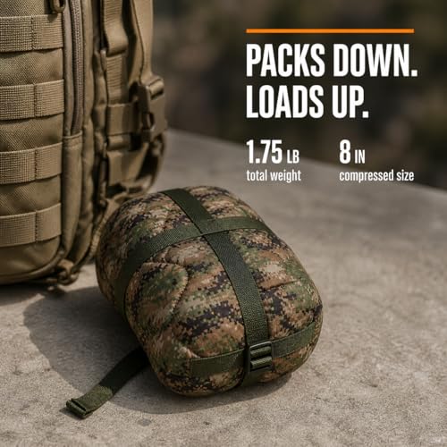 USGI Industries Woodland Insulated Water-Resistant Poncho Liner - Multi-Use Military Blanket