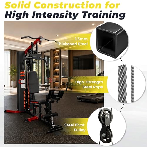 All-in-One Home Gym System with 160 lbs Weight Stack - Full Body Workout Machine