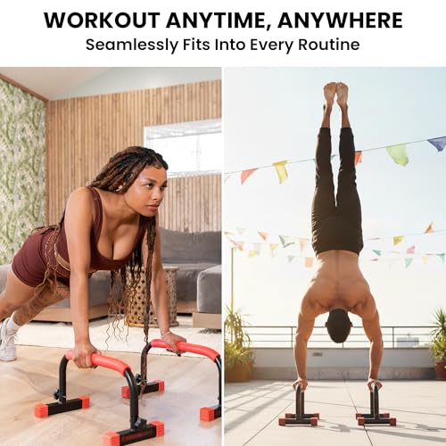Lightweight Parallette Bars for Home Gym - Dip & Push Up Station