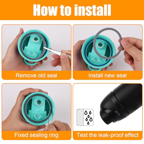 Replacement Sealing Rings for Owala FreeSip Bottles - Gray, 6 Pack