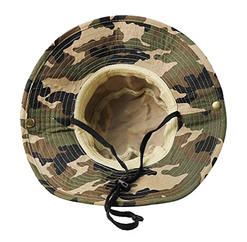 Kids Camouflage Sun Hat UPF 50+ Camo Boonie Bucket Hat 7-14 Years