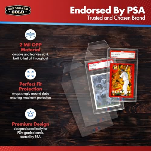 PSA Graded Card Sleeves - 50 Pack Resealable Acid-Free, 2 Mil OPP