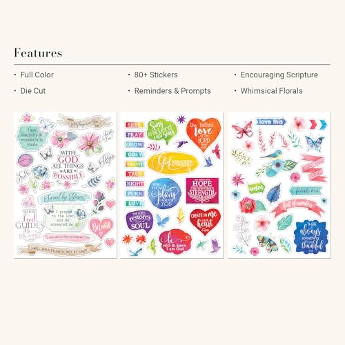 Inspirational Bible Journaling Stickers - 3 Sheets, Over 90 Faith Decals