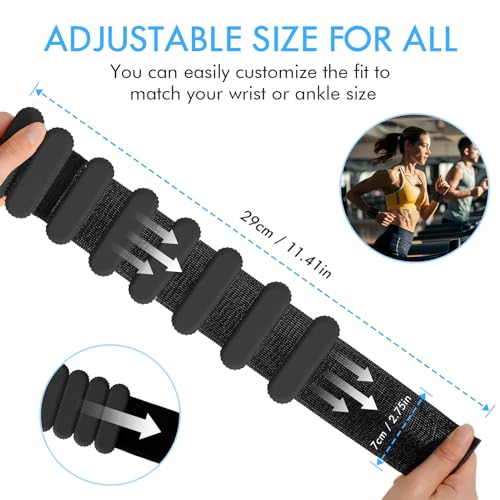 Adjustable Wrist & Ankle Weights 2lb Silicone Fitness Resistance Bands for Women Men