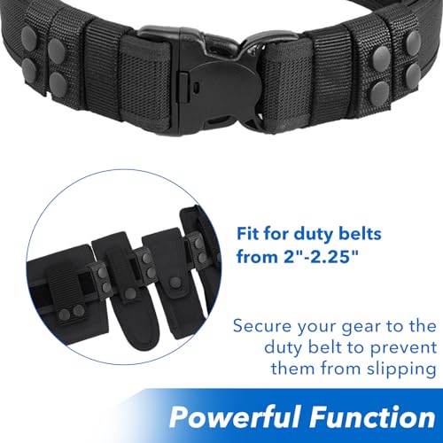 Nylon Duty Belt Keepers - 6 Pack with Double Snaps, 2-2.25" Wide