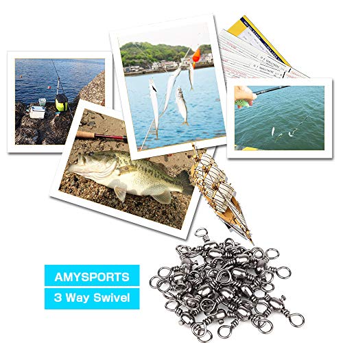 3-Way Swivel Fishing Connector - Stainless Steel Size 10 (35lb) - 25 pcs