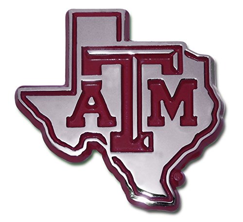 Texas A&M Aggies Metal Auto Emblem - 3x3 Inches with Maroon Trim
