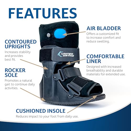 Short Air Cam Walker Fracture Boot, Medium, Black - Medical Support