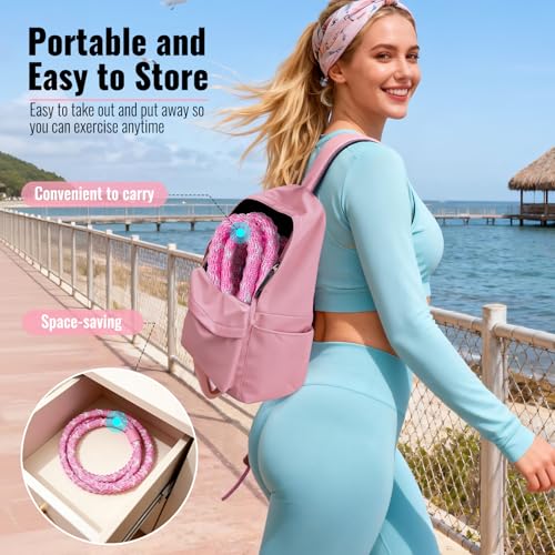 Weighted Soft Hula Hoop for Adults - Pink 3.3lb for Weight Loss