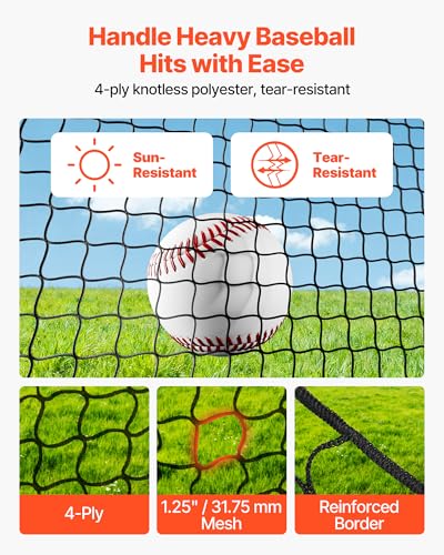 40 FT Portable Baseball Batting Cage - Fiberglass Net & Frame