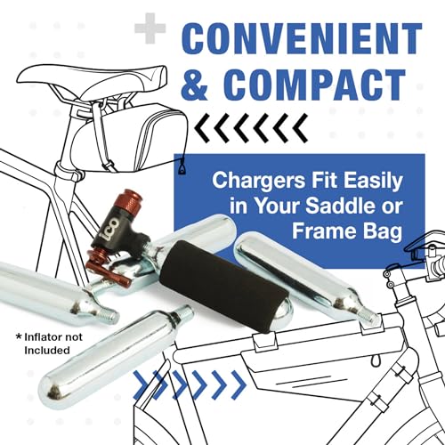 ICO 25g Threaded CO2 Cartridges 20 Count for Bike Tires & More