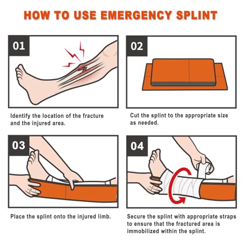 Universal Aluminum First Aid Splint Kit - 36" x 4.3" - 1 Pc