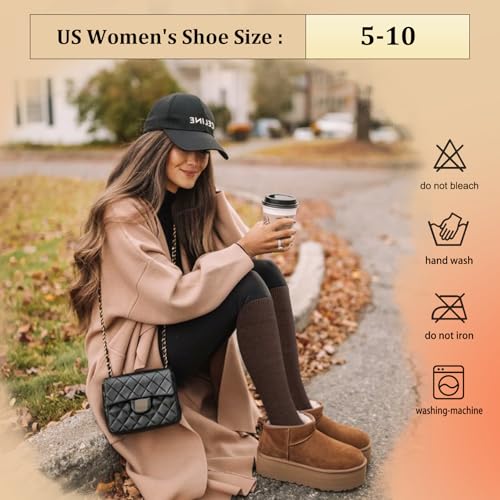 Women's Thermal Knee High Socks 3 Pairs Black Grey Brown One Size Winter