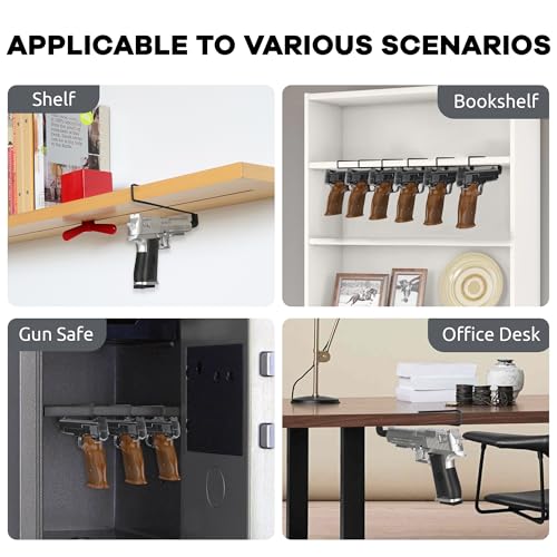 Pistol Rack Gun Safe Organizer - 2 Pack Handgun Hangers