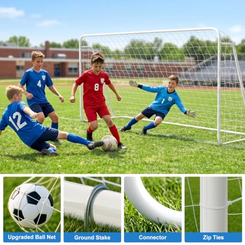 12x6FT Soccer Goal - Alloy Steel Backyard Goal for Teens & Adults