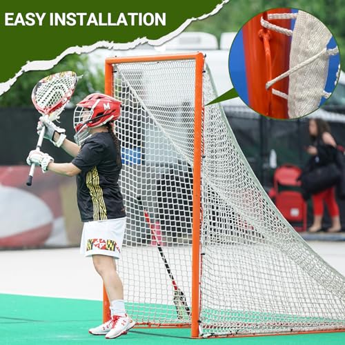 Lacrosse Goal Replacement Net 4mm Heavy Duty 6x6x7ft with Lacing Rope