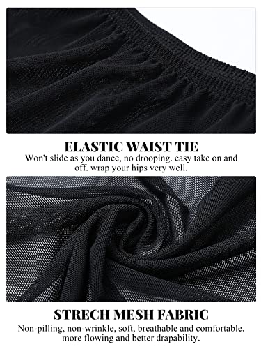 Gorchoc Toddler Ballet Wrap Skirt Medium Black Sheer Elastic Mesh Dance Skirt