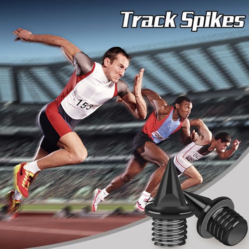1/4 Inch Carbon Steel Track Spikes - 60PCS with Wrench - Black