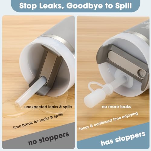 14oz Stanley Cup Spill Stopper - Leak Proof Accessory with Straw Cap & Covers - Clear