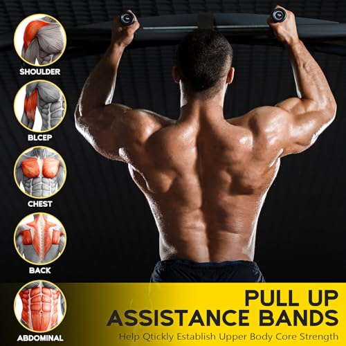 HOXWC Black Adjustable Resistance Bands for Pull Ups, Heavy Duty Fitness Aid