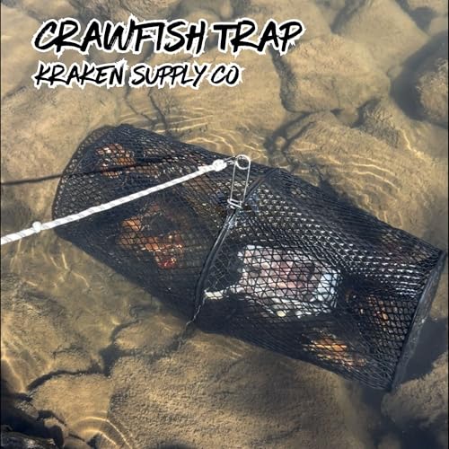 2 Pack Heavy Duty Crawfish Trap - Torpedo Steel Mesh Bait Trap with Clip