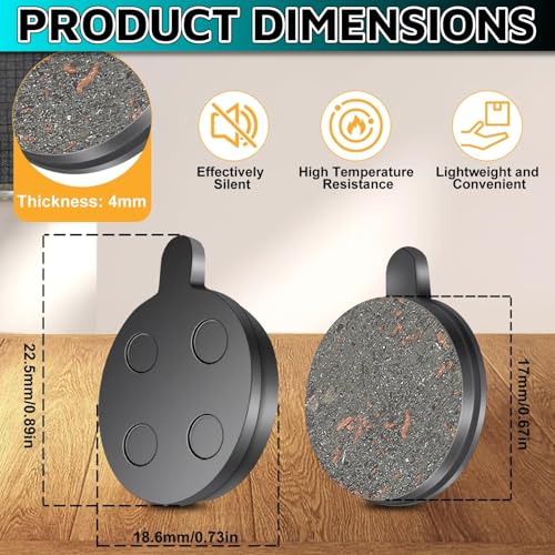 Ebike Brake Pads for 10-Inch Electric Scooters - Semi-Metallic, 4 Pairs