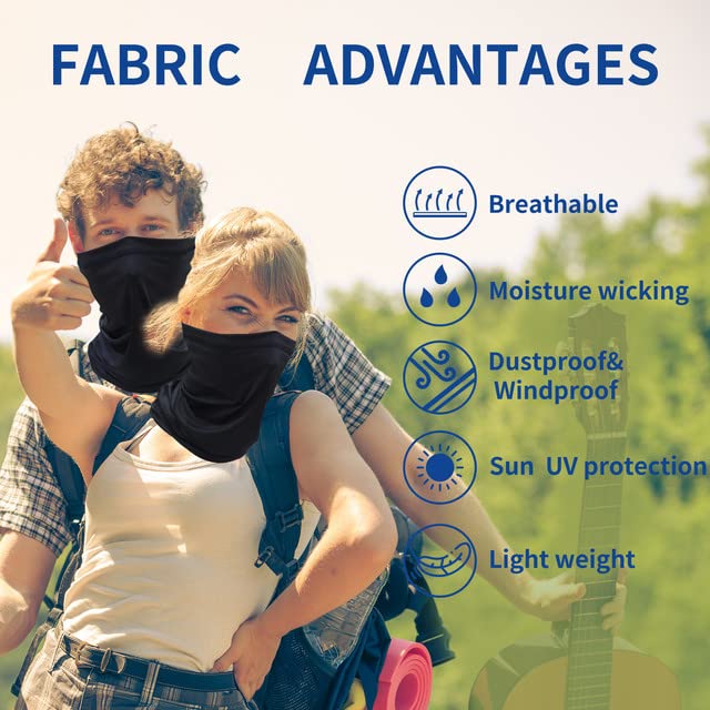 Neck Gaiter Mask - UV Protection, 2 Pack - Pink