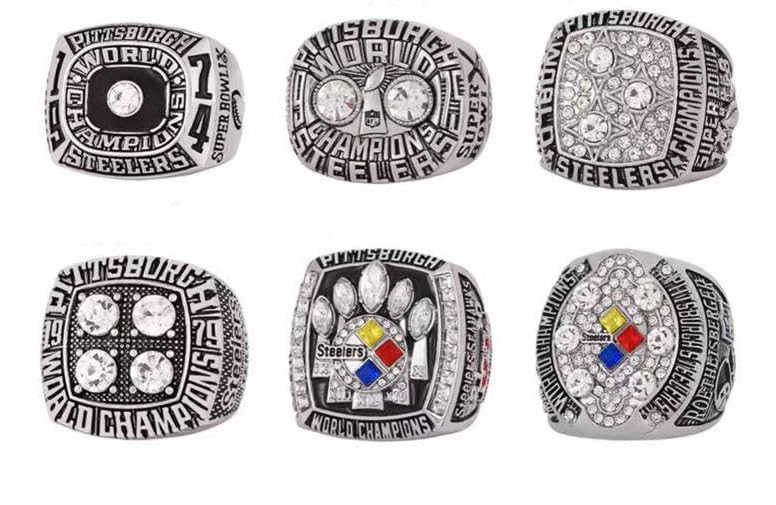 Pittsburgh Rugby Championship Ring Set with Display Box - 6 Rings