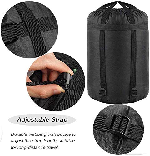 MOOCY 12L Black Waterproof Compression Sack 2-Pack for Sleeping Bags & Camping Gear