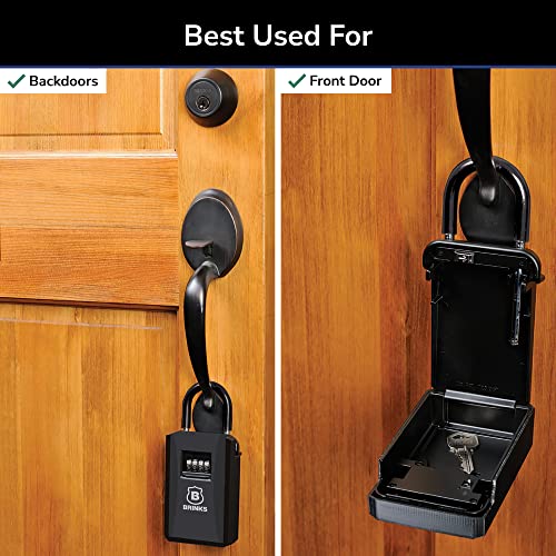 BRINKS - 79mm Outdoor Lock Box - 4-Dial Resettable Combination - Increased Security with Hardened Steel Shackle, Black