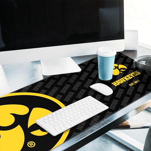 Iowa Hawkeyes Logo Desk Pad - Water & Stain Resistant, Non-Slip