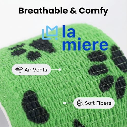Self-Adherent Cohesive Bandages - Dog Foot Pattern, 4" x 5 Yards, 8 Count
