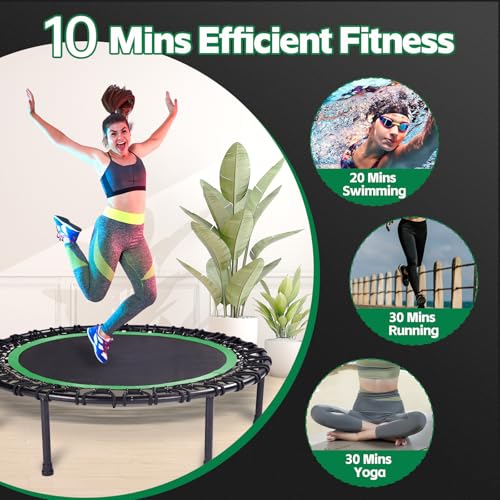 40" Mini Trampoline for Adults - Green - Low Impact Fitness Rebounder