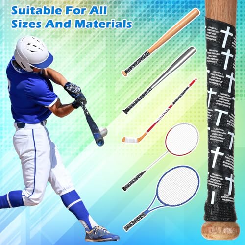 Baseball Bat Grip Tape - Faith-Inspired Cross Design - Black