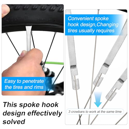 Stainless Steel Bicycle Tire Levers - 4 Pack Ergonomic Bike Repair Tool