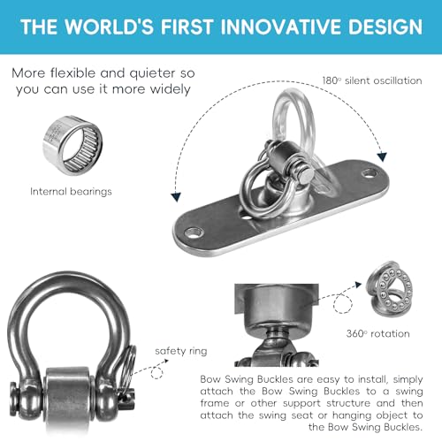 Dakzhou Size3 Heavy Duty Stainless Steel Swing Hangers 180°+360° Capacity 1500 lb