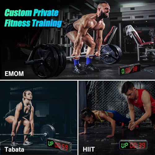Magnetic Gym Timer Stopwatch with Large LED Display - Matte Black