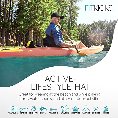 FITKICKS Adjustable Ball Cap with UPF 50+ - One Size Black V2