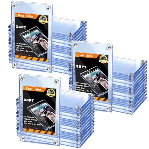 Jetec 25-Pack Acrylic Card Holders with Screws - Clear Trading Card Protectors (3.15 x 5.24 in) for Baseball/Football Cards