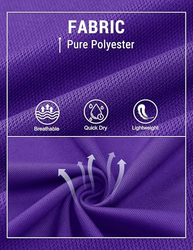 CRYSULLY Men's Short Sleeve Moisture-Wicking Golf Polo Shirt - Small Purple
