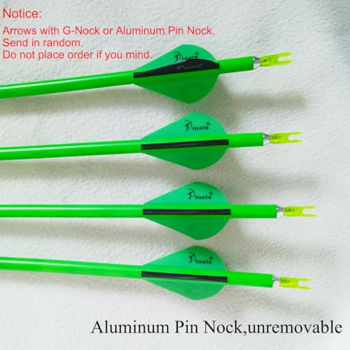 QunYing Green Carbon Arrows for Compound Recurve Bow 30 Inch Spine300 (Pack of 12)